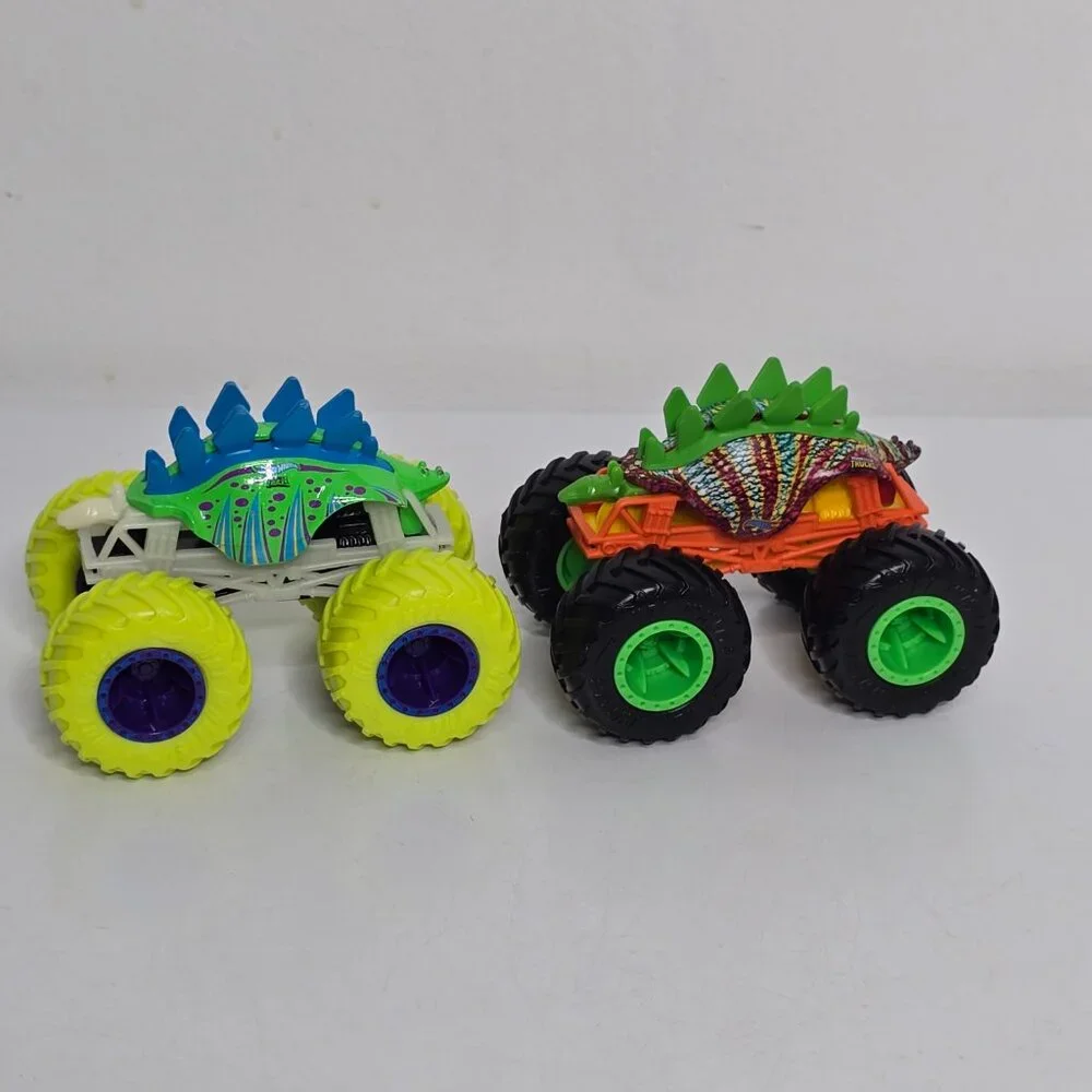 2 Hot Wheels Motosaurus Monster Jam Trucks Lot Dinosaur 1:64 Stegosaurus Diecast